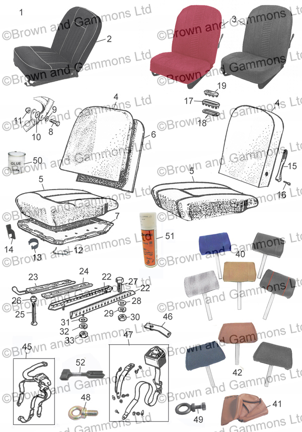 Image for Seats Seat Covers Headrests Seat Belts